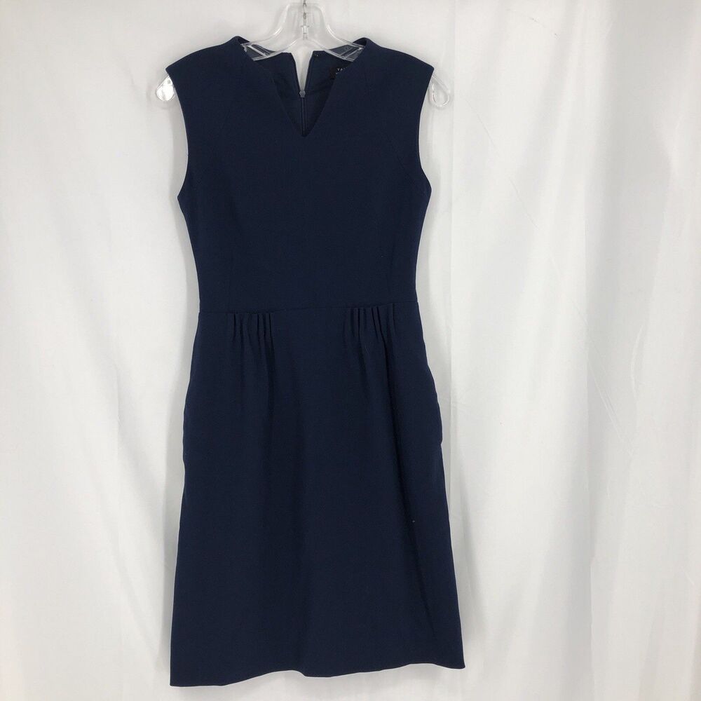 Tahari Arthur S. Levine Womens Sheath Dress Navy Blue Size 2